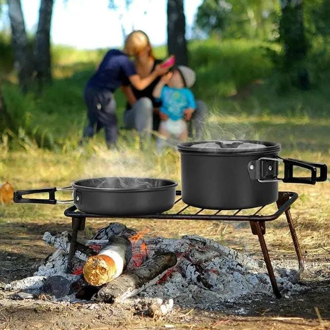 g8buynz Camping Cookware Kit Aluminum Cooking Pots Water Kettle Pans Set with Stove Kettle Camping Cookware Kit Aluminum Cooking Pots Water Kettle Pans Set with Stove Kettle