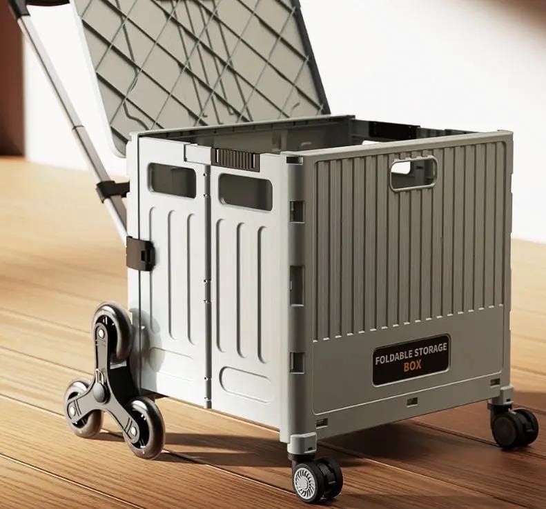 g8buynz Removable Collapsible Basket With Handle Foldable Trolley For Shopping Removable Collapsible Shopping Trolley With Handle
