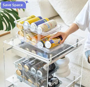 g8buynz 2 pack 2-Tier infinite Telescopic Beverage Storage Organizer Automatic Rolling 2 pack 2-Tier infinite Telescopic Beverage Storage Organizer Automatic Rolling