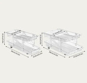 g8buynz 2 pack 2-Tier infinite Telescopic Beverage Storage Organizer Automatic Rolling 2 pack 2-Tier infinite Telescopic Beverage Storage Organizer Automatic Rolling