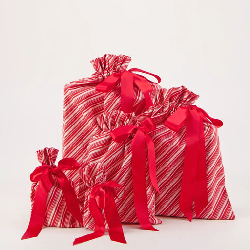 Waste Free Celebrations Fabric Gift Bags Candy Cane (Reusable Gift Bag Set) Candy Cane (Reusable Gift Bag Set)