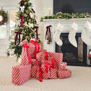 Waste Free Celebrations Fabric Gift Bags Candy Cane (Reusable Gift Bag Set) Candy Cane (Reusable Gift Bag Set)
