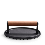 g8buynz Cast iron round striped meat press steak press Cast iron round striped meat press steak press