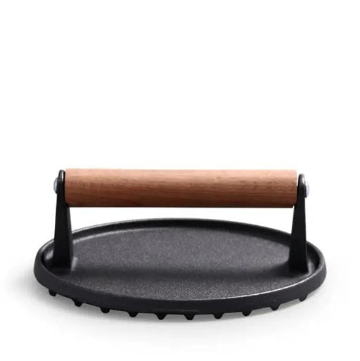 g8buynz Cast iron round striped meat press steak press Cast iron round striped meat press steak press