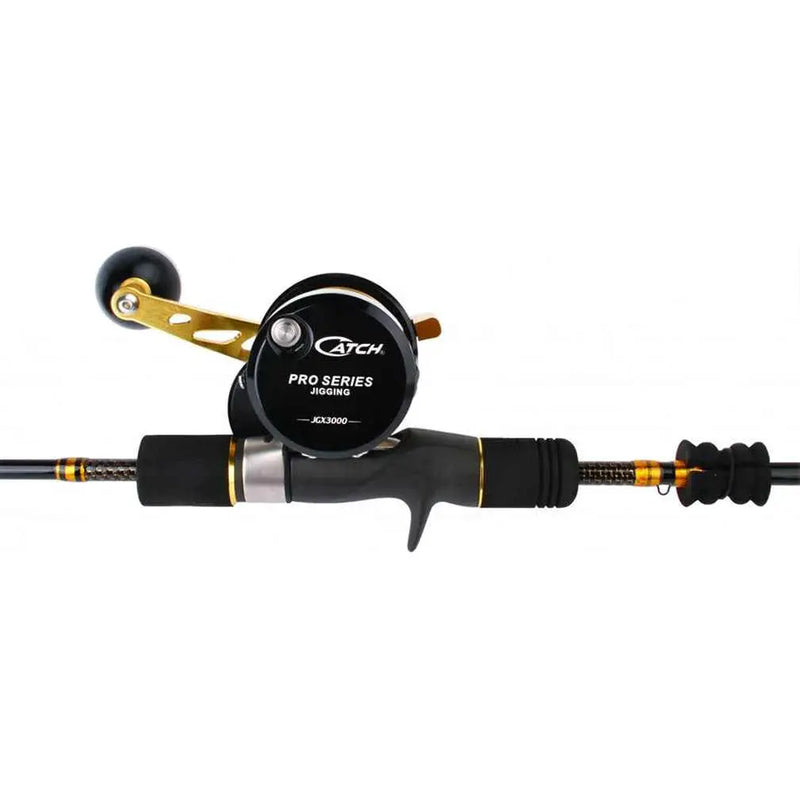 Catch Combo 250g Kensai Slow Pitch Jigging Rod With Left Hand JGX3000 Reel Spooled With Braid by Action Outdoors Limited