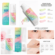 Poppy Gifts makeup SADOER Glow Four Color Rainbow Primer Isolation 40g for Even Complexion SADOER Glow Four Color Rainbow Primer Isolation 40g