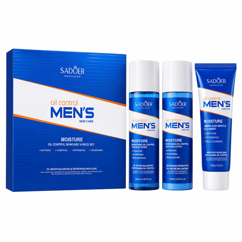 Poppy Gifts Skin Care Sadoer Men Oil Control Moisture Skincare 3-Piece Set Sadoer Men's Oil Control Skincare 3 Piece Set