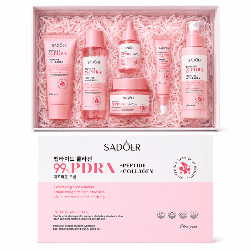 Poppy Gifts Skin Care Sadoer PDRN Peptide Collagen Six Piece Skincare Set Pink Glow Sadoer PDRN Pink Peptide Collagen Six Piece Set