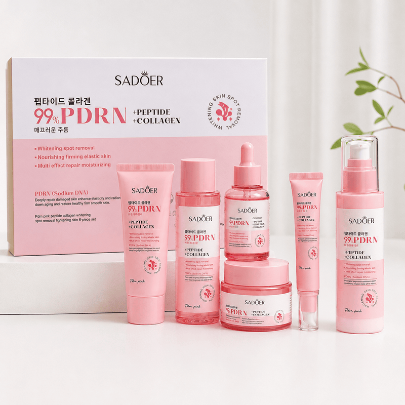 Poppy Gifts Skin Care Sadoer PDRN Peptide Collagen Six Piece Skincare Set Pink Glow Sadoer PDRN Pink Peptide Collagen Six Piece Set