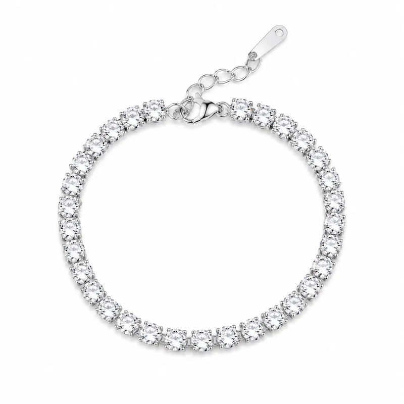 Silver Crystal Tennis Bracelet by Poppy Gifts