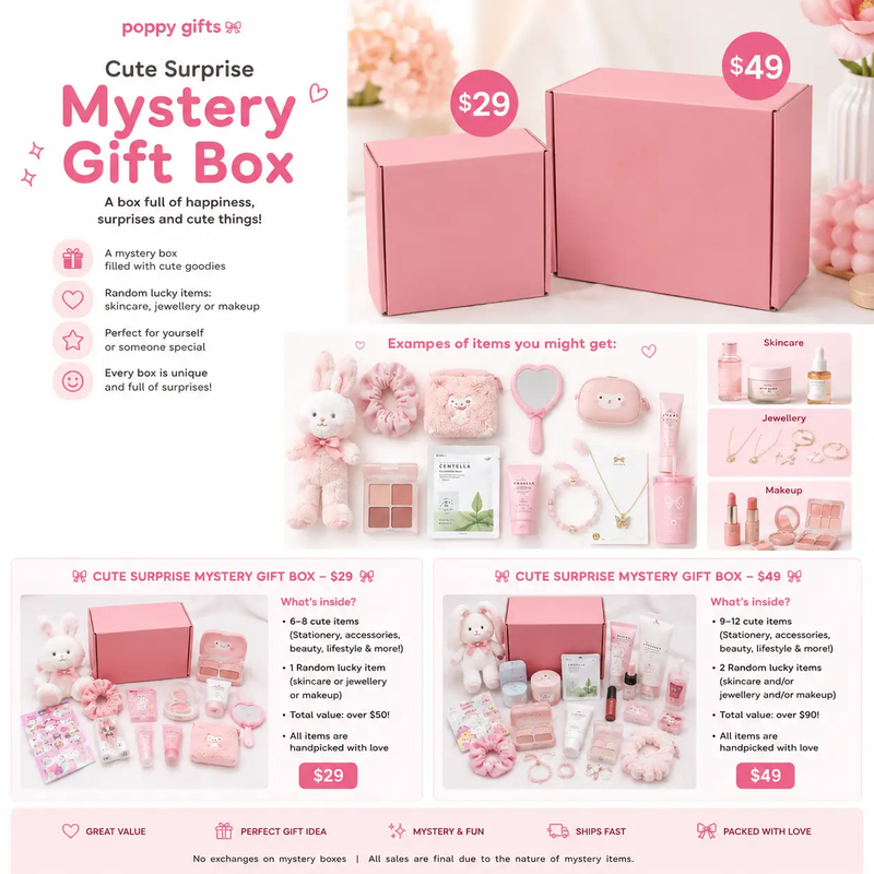 🎀 Poppy Gifts Cute Surprise Mystery Gift Box by Poppy Gifts