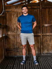 Men's Crew Short Sleeve T-shirt - 100% Merino Wool, Orion Blue by Merino 365 NZ