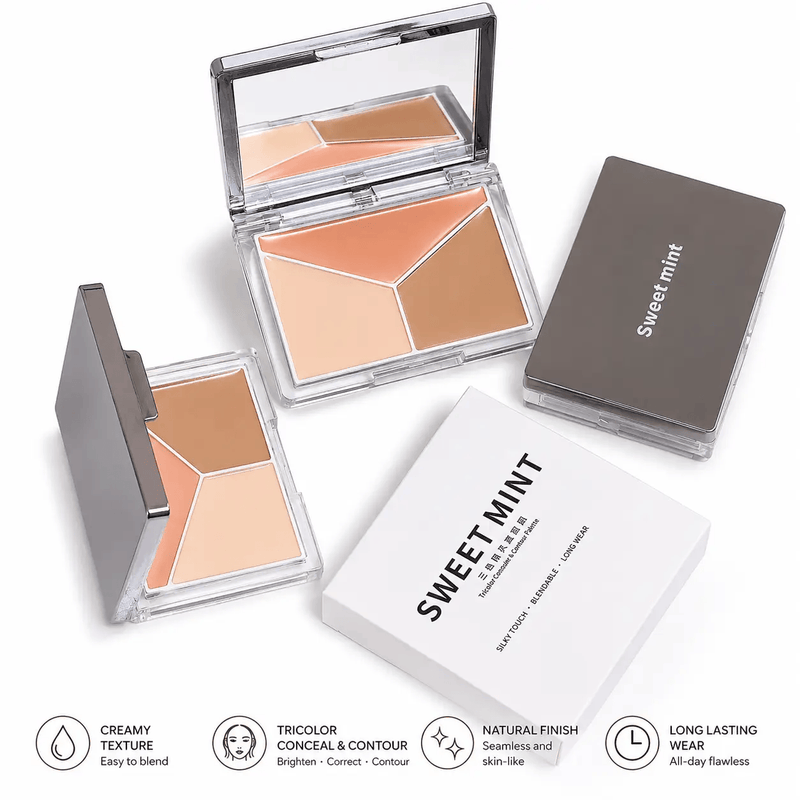 Sweet Mint Tricolor Conceal and Contour Palette by Poppy Gifts