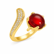 Crimson Royale Gold Adjustable Ring by Poppy Gifts