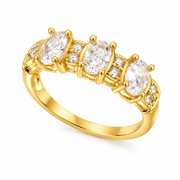Aurora Luxe Gold Crystal Adjustable Ring by Poppy Gifts