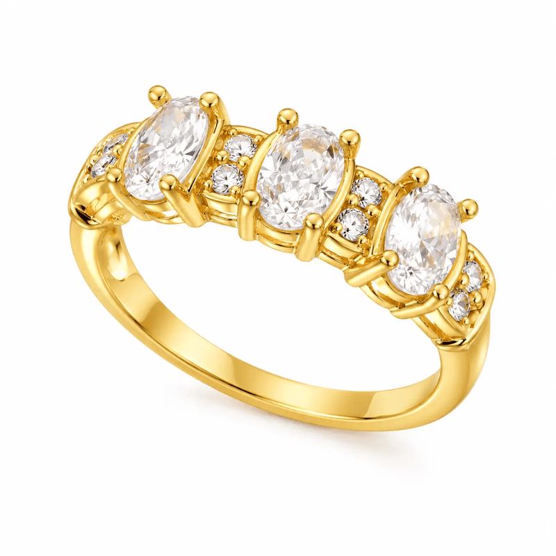 Aurora Luxe Gold Crystal Adjustable Ring by Poppy Gifts