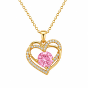 Rosabelle Heart Gold Crystal Necklace by Poppy Gifts