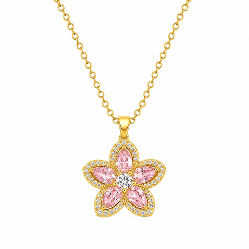 Poppy Gifts Jewellery Sakura Bloom Gold Crystal Necklace Sakura Bloom Gold Crystal Necklace
