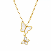 Flutter Charm Gold Butterfly Necklace by Poppy Gifts