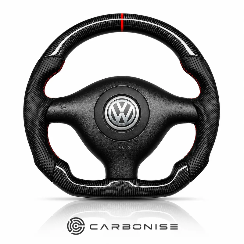 Golf MK4 Steering Wheel (Carbon Fiber+Perforated Leather) by CARBONISE