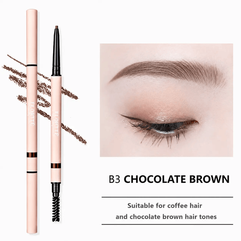 FLORTTE Rotating Double-Ended Eyebrow Pencil with Brush by Poppy Gifts