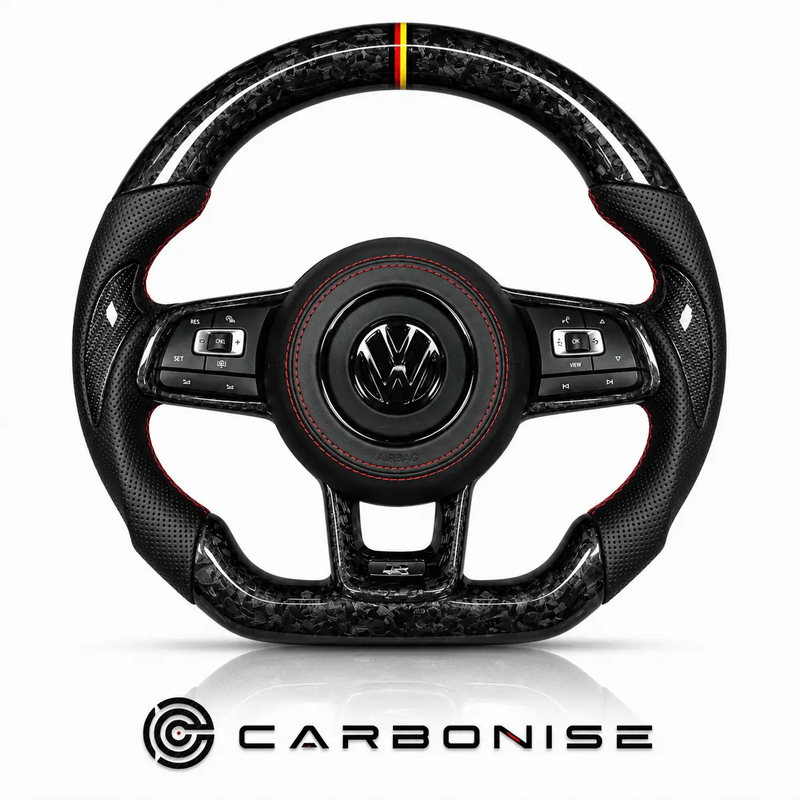 Volkswagen Golf Steering Wheel (Forged Carbon Fiber+Perforated Leather) #1 by CARBONISE