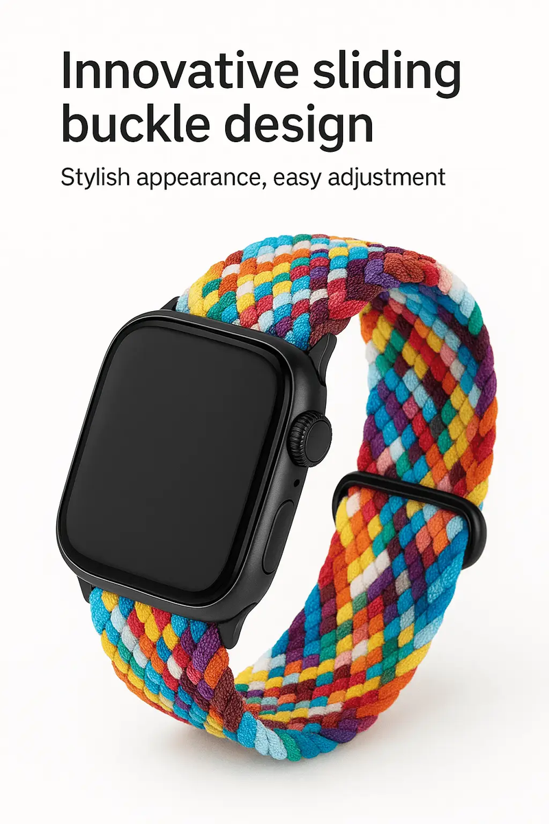 Apple Watch Braided Nylon Band – Adjustable Buckle, Lightweight & Stretchy by techplus