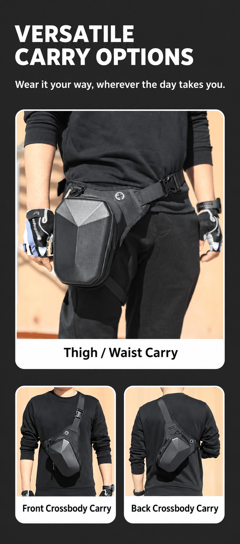 ECOTREK Motorcycle Thigh Bag Motorcycle Hard-Shell Thigh Bag – BQF131510 Motorcycle Hard-Shell Thigh Bag – BQF131510