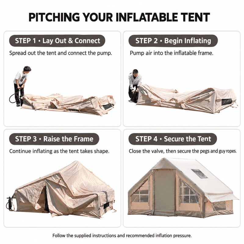 ECOTREK Inflatable Camping Tent Inflatable Cabin Waterproof Camping Tent – 6.3 m² QLY91519 Inflatable Cabin Waterproof Camping Tent – 6.3 m² QLY91519