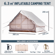 ECOTREK Inflatable Camping Tent Inflatable Cabin Waterproof Camping Tent – 6.3 m² QLY91519 Inflatable Cabin Waterproof Camping Tent – 6.3 m² QLY91519