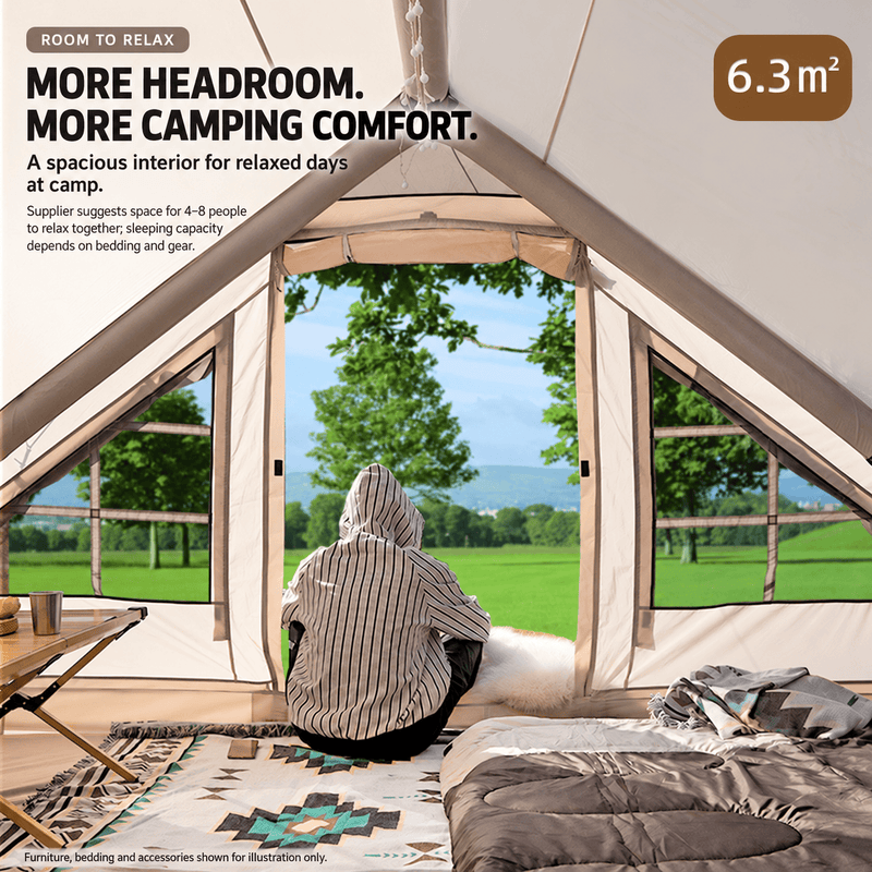 ECOTREK Inflatable Camping Tent Inflatable Cabin Waterproof Camping Tent – 6.3 m² QLY91519 Inflatable Cabin Waterproof Camping Tent – 6.3 m² QLY91519