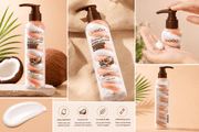 Poppy Gifts Skin Care SADOER Nourishing Coconut Oil Body Lotion 200g Hydrating Moisturizer SADOER Nourishing Coconut Oil Body Lotion 200g