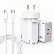 techplus 65W GaN Fast Wall Charger Dual USB C PD 3.0 Ports for Laptop 65W GaN Fast Wall Charger Dual USB C PD 3.0
