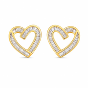 Everheart Gold Crystal Heart Earrings by Poppy Gifts