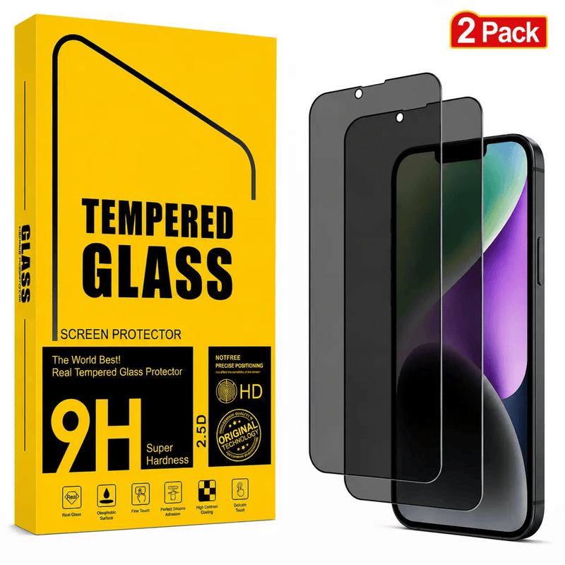 techplus iPhone 13 Pro Max Privacy Tempered Glass Screen Protector 2 Pack 9H Anti Spy IPhone 13 Pro Max Privacy Screen Protector 2 Pack 9H
