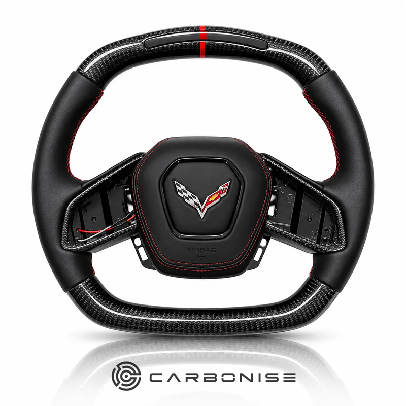 Chevrolet Steering Wheel (Carbon Fiber+Smooth Leather) @1 by CARBONISE