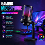 Gaming Microphone, USB PC Mic for Podcasts Videos, Streaming by salelink.co.nz