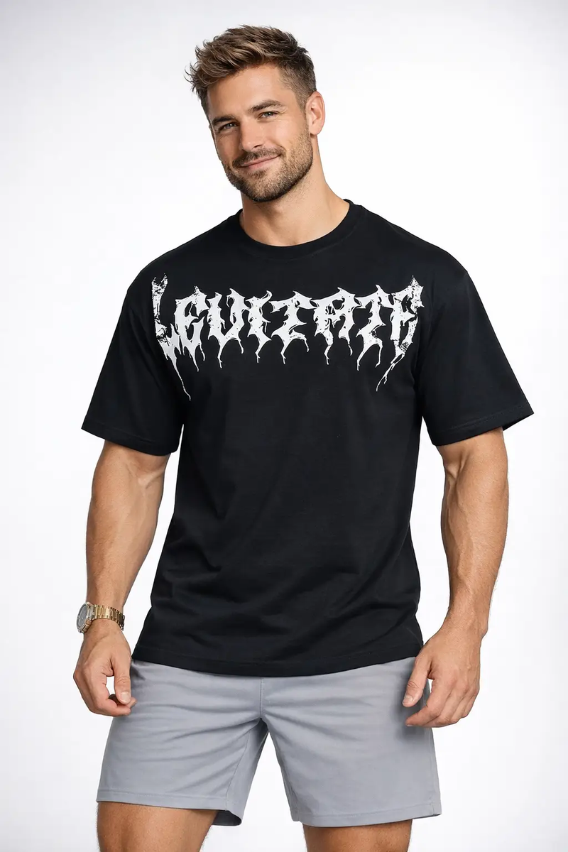 Levitate Oversized T-shirt Black by Fuaark Nz
