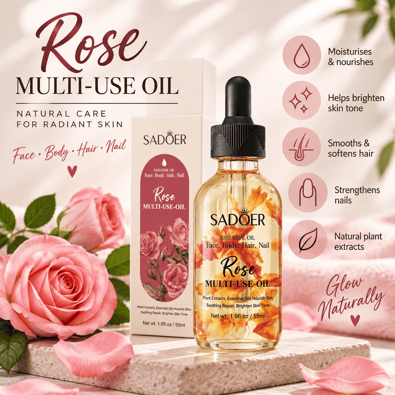 Poppy Gifts Skin Care SADOER Rose Multi-Use Beauty Face and Body Oil – 55ml SADOER Rose Multi-Use Beauty Face and Body Oil – 55ml
