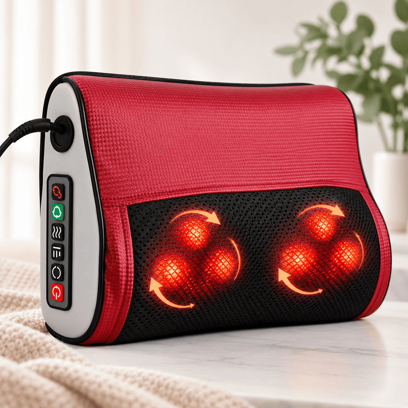 Poppy Gifts Gift Multi-Function Heated Massage Pillow – Deep Kneading Neck, Back & Body Massager Multi-Function Heated Massage Pillow – Deep Kneading Neck, Back & Body Massager