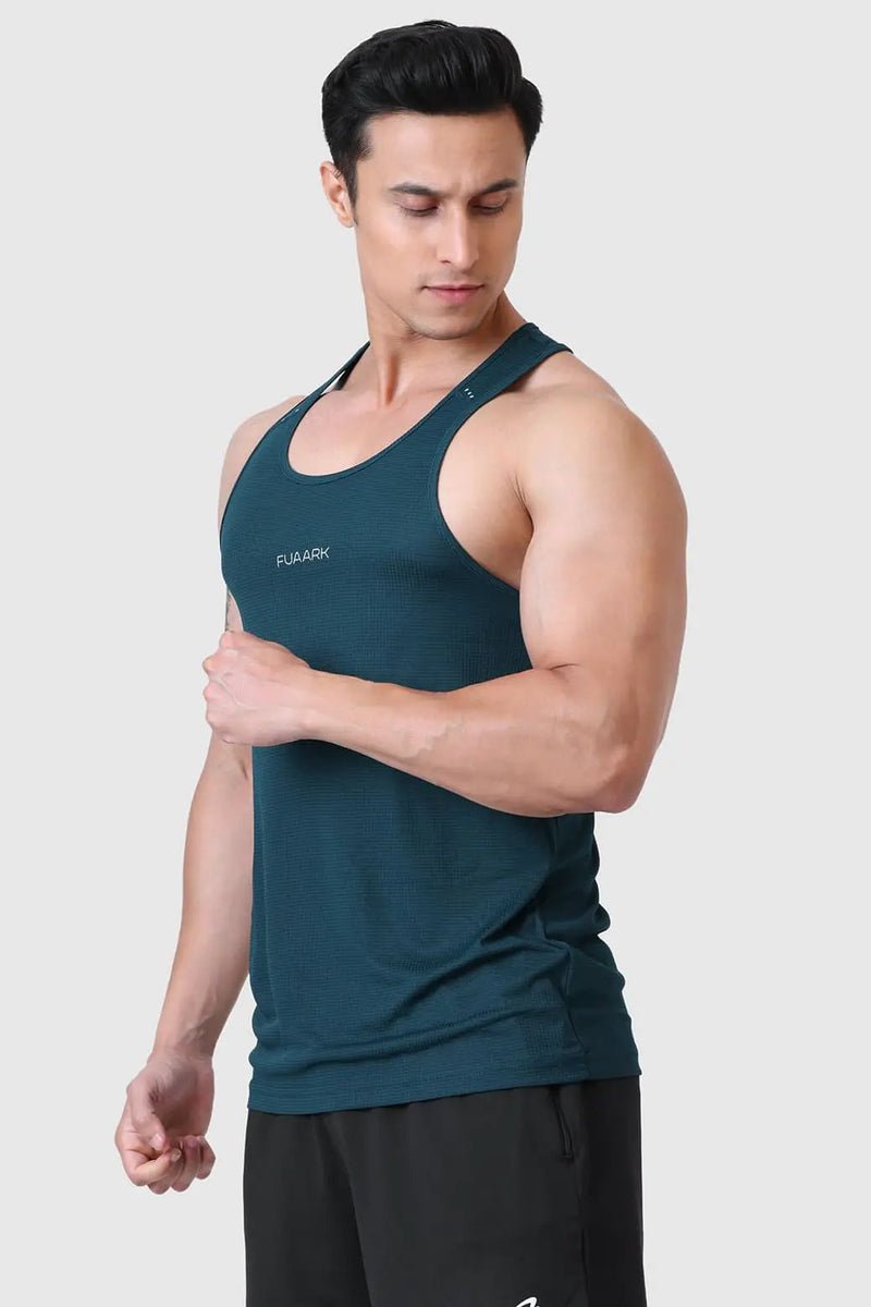 Checks Running Tank Bottle Green by Fuaark Nz