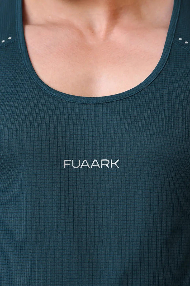 Checks Running Tank Bottle Green by Fuaark Nz