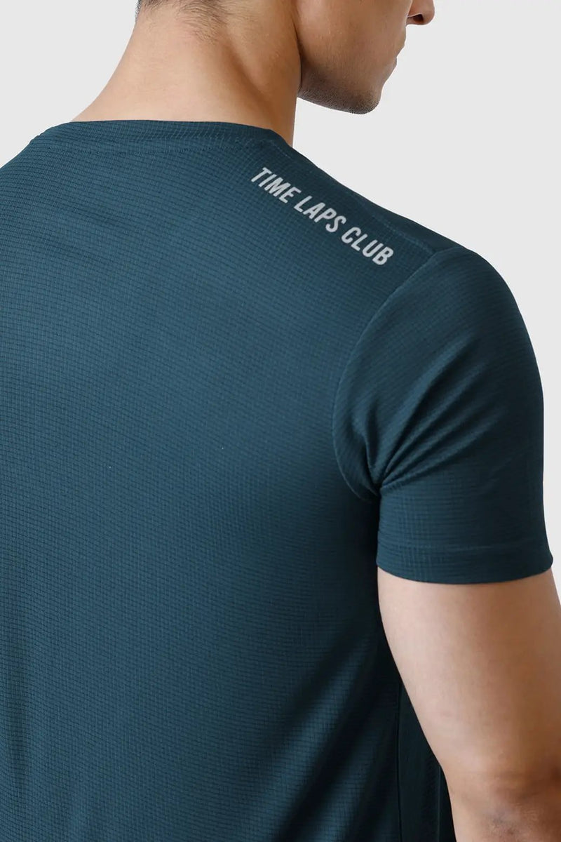 Checks Running T-shirt Bottle Green by Fuaark Nz
