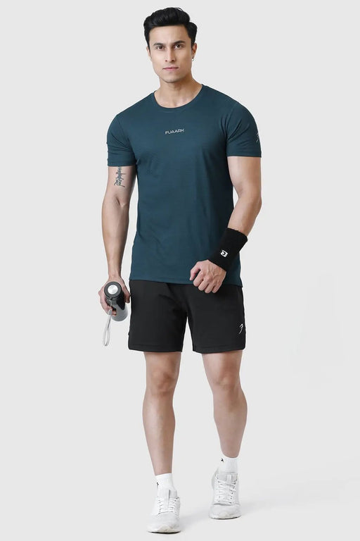 Checks Running T-shirt Bottle Green by Fuaark Nz