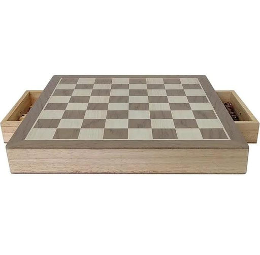 g8buynz Wooden Tabletop Chess Set with Built-in Storage Drawers Wooden Tabletop Chess Set with Built-in Storage Drawers