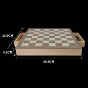 g8buynz Wooden Tabletop Chess Set with Built-in Storage Drawers Wooden Tabletop Chess Set with Built-in Storage Drawers
