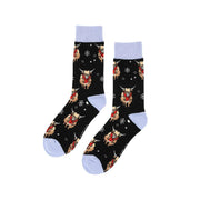 Save the Black Christmas Highland Cow Bamboo Socks by Barekind NZ