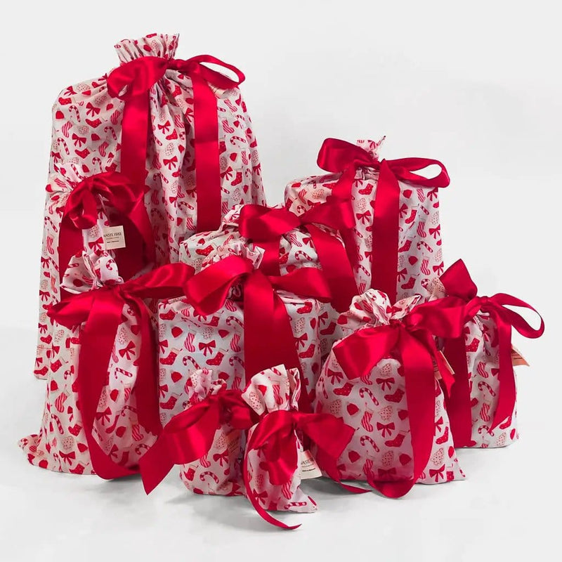 Waste Free Celebrations Fabric Gift Bags Christmas Cookies and Candy (Reusable Gift Bag Set) Christmas Cookies and Candy (Reusable Gift Bag Set)