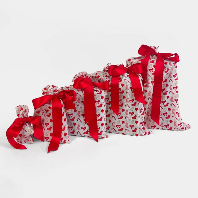 Waste Free Celebrations Fabric Gift Bags Christmas Cookies and Candy (Reusable Gift Bag Set) Christmas Cookies and Candy (Reusable Gift Bag Set)
