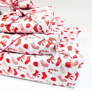 Waste Free Celebrations Furoshiki Wrapping Cloths Christmas Cookies and Candy - 4 Furoshiki Gift Wraps Christmas Cookies and Candy - 4 Furoshiki Gift Wraps